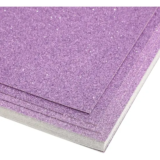 24 Counts Touched Glitter Paper Sheet - Pink Color - 8.5 x 11 inches Purple {3}