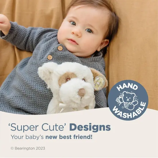 Bearington Baby Lil&rsquo; Spot Snuggler, 15 Inch Puppy Dog Plush Stuffed Animal Security Blanket Lovey for Babies, Gender Neutral Baby Shower Gifts, For Ages 0-14 Multicolor {3}