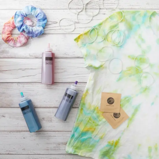 Soda Ash Tie Dye Kit with 6 Colors, Rubber Bands, Gloves, Mixing Bottles (53 Piece Set) Multicolor {2}