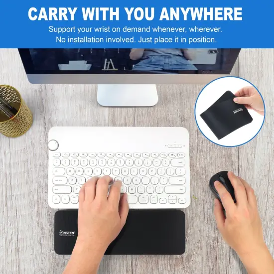 Keyboard Wrist Rest Pad Ergonomic Support for Computer Laptop Typing, Black, 11" x 3.5" {4}