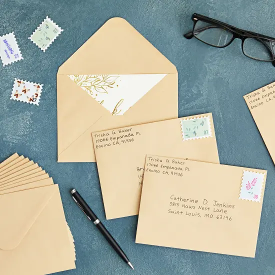 100 Pack A6 Kraft Paper Envelopes, V-Flap Envelope - Ideal for Invitations, Weddings, Birthdays, Baby Showers, Greeting Cards & Thank You Notes (Light Brown) {2}