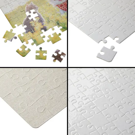 10 Sets Blank Sublimation Puzzles for DIY Crafts, 80-Piece Jigsaws for Heat Press Thermal Transfer (9 x 8 In) Multicolor {4}