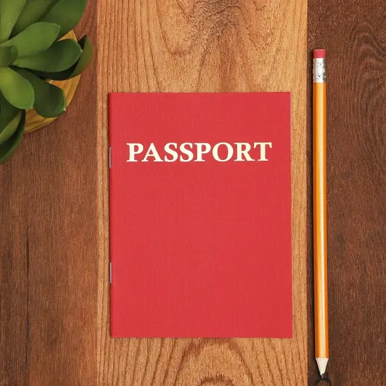 Juvale 24-Pack Blank Passport Notebooks for Kids, 4.1 x 5.6 Inches, Pretend Passport Books for Kids Travel Play and Classroom Activities, Red {4}