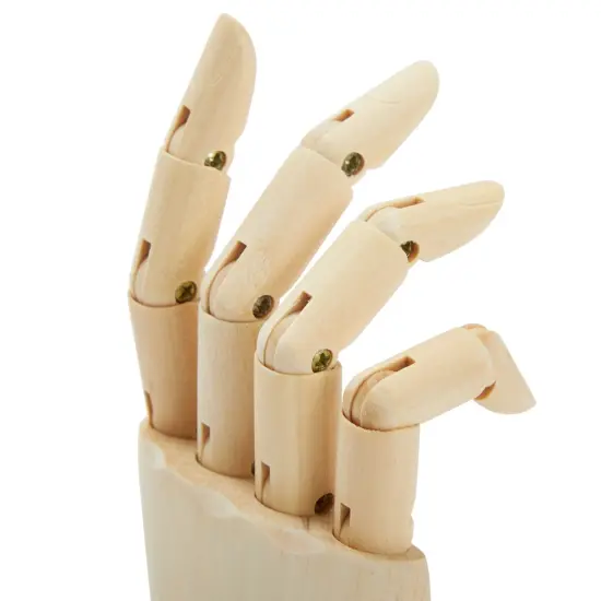 7" Wooden Hand Model and 8" Posable Wooden Mannequin Figure for Drawing, Adjustable Art Supplies (2-Piece) Brown {6}