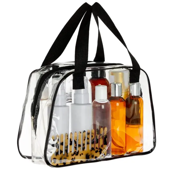 Clear Stadium Approved Tote Bag, 11x4x7-Inch Transparent Plastic Bag with Zippers, Handles for Concerts, Sporting Events, Music Festivals, Work, School, and Gym {1}