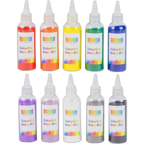 Bright Creations Colored Sand Bottles, Rainbow Colors (0.33 lb, 10 Pack) Multicolor {1}