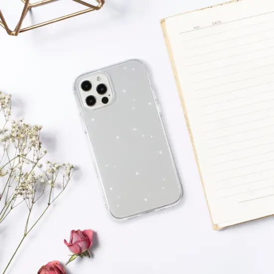 Insten Glitter Case Compatible with iPhone 12 Pro Max Case 6.7 Inch, Soft TPU Sparkle Protective Cases, Shock Absorption, Crystal Clear Bling Shinny Slim Cover for Women Girls {7}