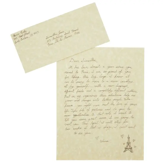 96 Pack Parchment Stationery Set (48 Textured Paper with 48 Matching Envelopes) for Writing Letters, Resumes, Business Use (Printer Friendly, 8.5 x 11 In) Yellow {4}