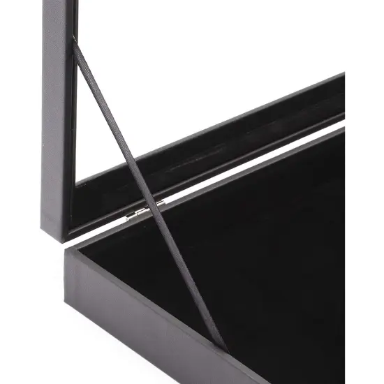 Black Velvet Jewelry Display Tray Organizer Case, Rock Collection Box for Gemstones, Crystals, Pendants (Blank Box, 13.75 x 9.5 x 2 In) {6}