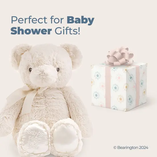 Bearington Baby's First Teddy Bear Plush, Creamy White, 12 Inch Creamy White Stuffed Animal, For Ages 0-14 {5}