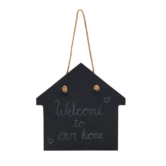 2 Rustic Farmhouse Hanging Chalkboard Signs with 4 Chalk Sticks (6 Piece Set) Black {7}