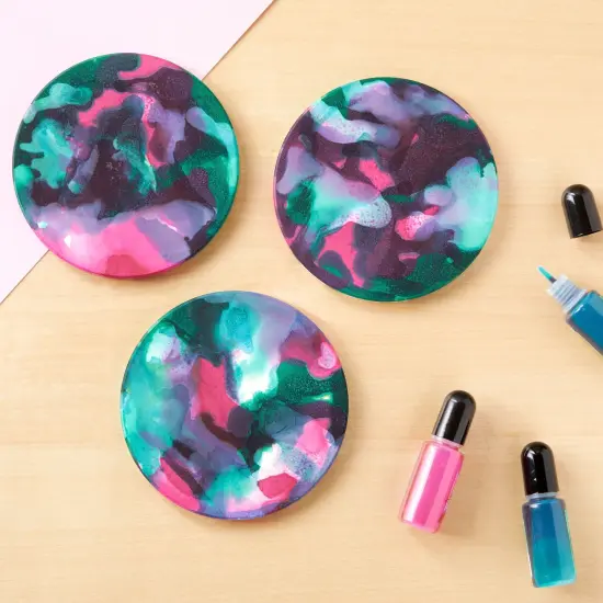 12 Round Unglazed Ceramic Tiles for Crafts with 12 Cork Pads for DIY Coasters, Acrylic Pouring, Alcohol Ink, White Blank Coasters for Painting, Art Projects (4.2 In) {3}