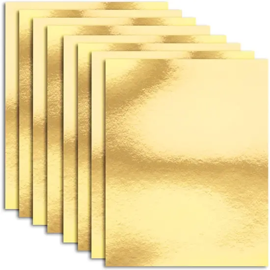 Metallic Cardboard Sheets in Gold Foil for Arts & Crafts Supplies (Letter Size, 50-Pack) {1}