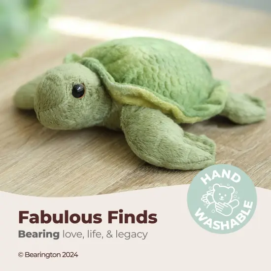 Bearington Collection Lil' Shelton Plush Sea Turtle Stuffed Animal, 7 Inches, For Ages 0-14 Green {3}