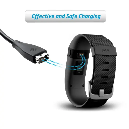 Insten USB Charging Cable Compatible with Fitbit Charge HR Fitness Tracker, Black, 9.5 in {4}