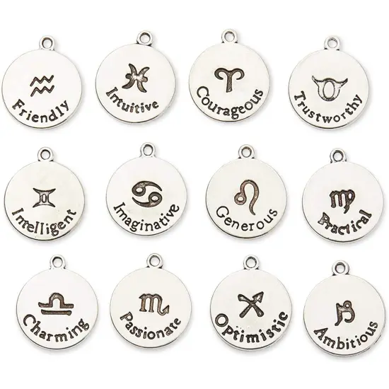 Bright Creations Zodiac Sign Charms for Jewelry Making (Silver, 72 Pieces) {7}