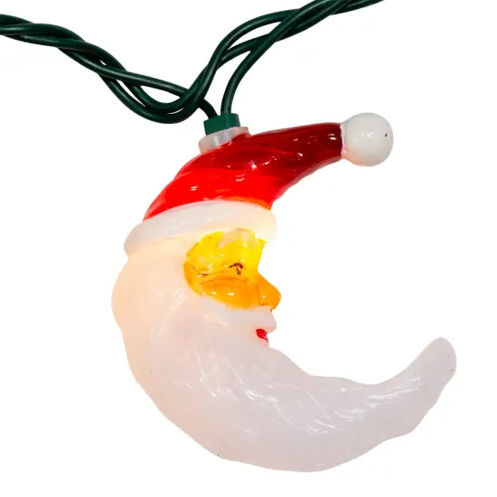 Kurt Adler UL 10-Light Santa Moon Face Light Set {4}