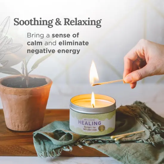 Magnificent 101 Healing & Manifestation Smudge Candle | 6 Oz - 35 Hour Burn | Palo Santo, Sandalwood, Sage Leaves & Lavender Oils White {4}