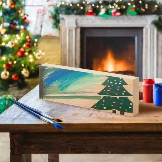 Bright Creations Unfinished MDF Wood Blocks for Crafts, 1 In Thick Wooden Square Blocks (3 x 10 In, 4 Pack) Brown {2}