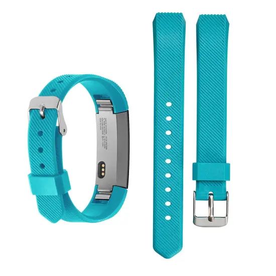 Zodaca TPU Watch Band Compatible with Fitbit Alta and Alta HR, Fitness Tracker Replacement Band for Men and Women, Turquoise Blue {2}