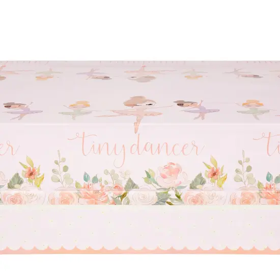 3 Pack Ballerina Party Table Covers, Plastic Tiny Dancer Tablecloths for Birthday, Baby Shower (54x108 In) Pink {4}