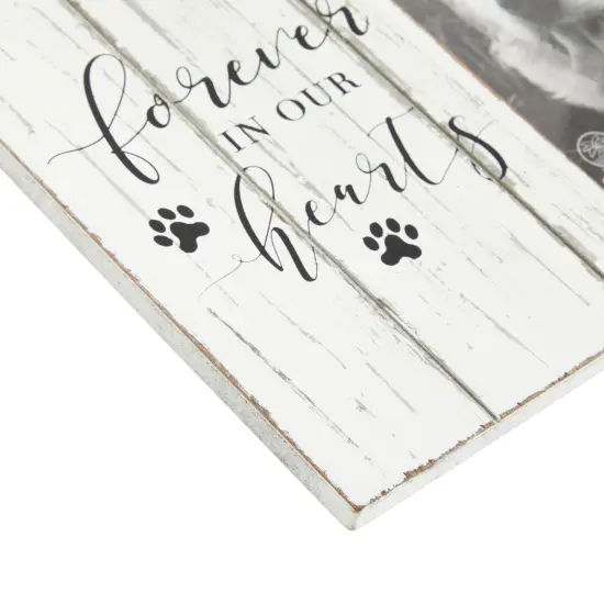 Rustic-Style Wooden Pet Memorial Picture Frame, 9.5x7.9-Inch Sentimental Dog Photo Frame to Memorialize Pets That Have Passed On, Forever In Our Hearts Display for 4x6-Inch Photos (White) {3}