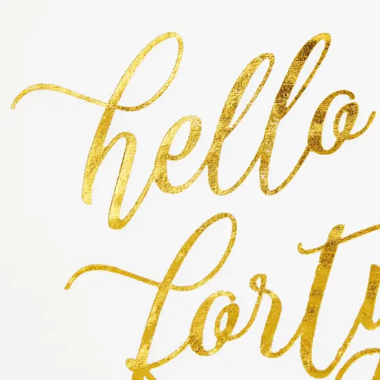 50 Pack Hello Forty Cocktail Napkins with Gold Foil for 40th Birthday Decorations, 3-Ply, White (5 x 5 In) {5}