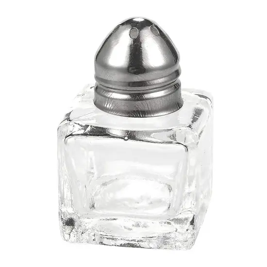 Set of 24 Mini Salt and Pepper Shakers (Glass and Stainless Steel, 0.5 oz) Clear {6}