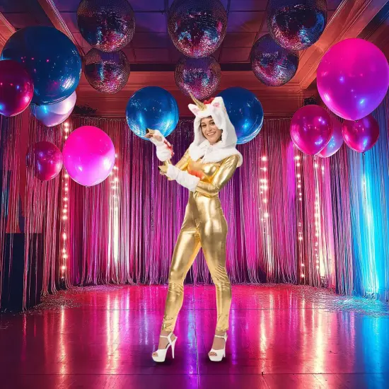 Unicorn Hood And Tail Adult Costume Kit, One Size {5}