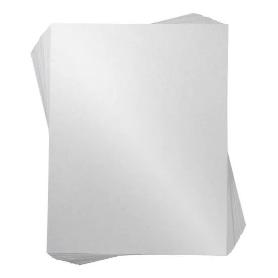 Shimmer Paper - 96-Pack White Metallic Cardstock Paper, Double Sided, Laser Printer Friendly - Perfect for Weddings, Baby Showers, Birthdays, Craft Use, Letter Size Sheets, 8.5 x 11 inches {1}