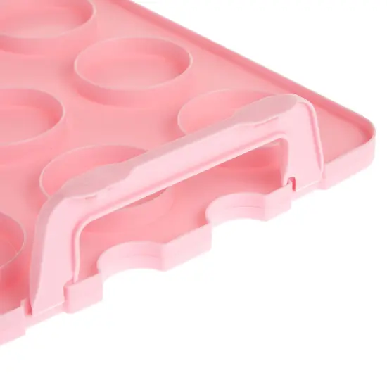 3 Tier Cupcake Carrier with Lid and Handle, Holds 36 Cupcakes (Pink, 13.5 x 10.25 x 10.75 In) {7}