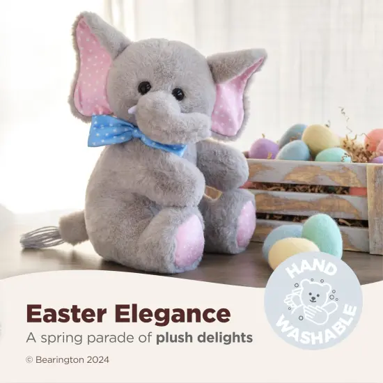 Bearington Dotty Daisy The Stuffed Elephant, 10 Inch Elephant Stuffed Animal, Easter Stuffed Animal Pink {3}