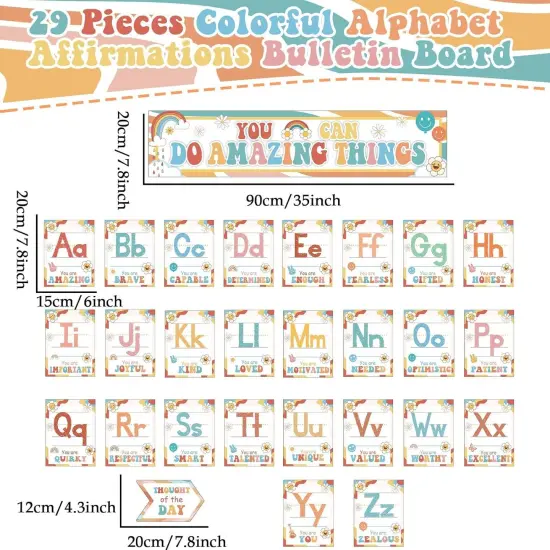 Groovy Alphabet Affirmations Bulletin Board {2}
