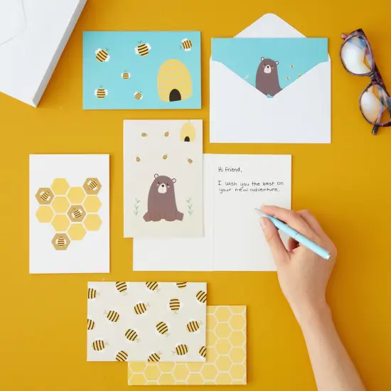 48 Pack Honey Bee Thank You Cards with Envelopes, All Occasion Assorted Blank Note Cards (6 Cute Designs, 4x6 In) Yellow {2}