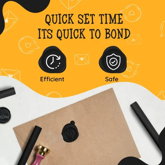 Artellius 30-Pack Premium Sealing Wax Sticks - Wax Seal Glue Gun Sticks for Crafting, Invitations & Letters - Black {5}