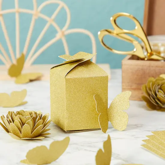 24 Sheets Gold Glitter Paper Cardstock for DIY Crafts, Card Making, Invitations, Double-Sided, 250gsm (8 x 12 In) {2}