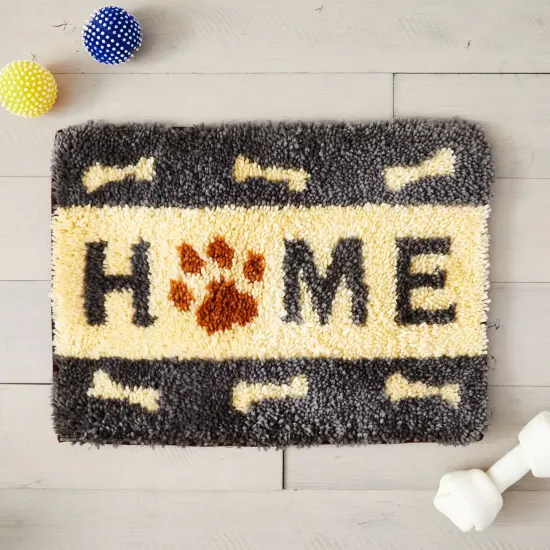 Dog Latch Hook Rug Kits for Adults and Kids Beginners with Printed Canvas, Colorful Yard - DIY Craft Hooking Needlework Multicolor {3}