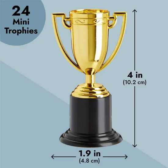 24 Pack Mini Trophies for Awards, Gold Participation Trophy Cups for Sports Tournaments and Competitions (4 in) {4}