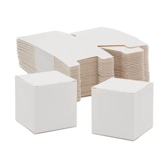 100-Pack White 3x3x3 Gift Boxes with Lids for Candles, Ornaments, Crafts, Party Favors, Cupcakes, Holiday, Birthday, Baby Shower, Bridesmaid and Groomsmen Proposal, Easy Assemble {1}