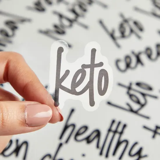 Talented Kitchen 170 Keto Kitchen Pantry Labels for Food Storage Containers, Removable Black Script on Clear Stickers for Organizing Ingredients (Water Resistant) {6}