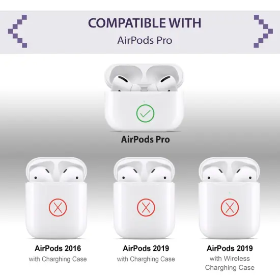 Marble Case Compatible with Airpods Pro, Glossy Soft TPU Protective Smooth Cover with Portable Keychain, Supports Wireless Charging, Shockproof & Anti-Scratch, Shinny Pink Marble by Insten {7}