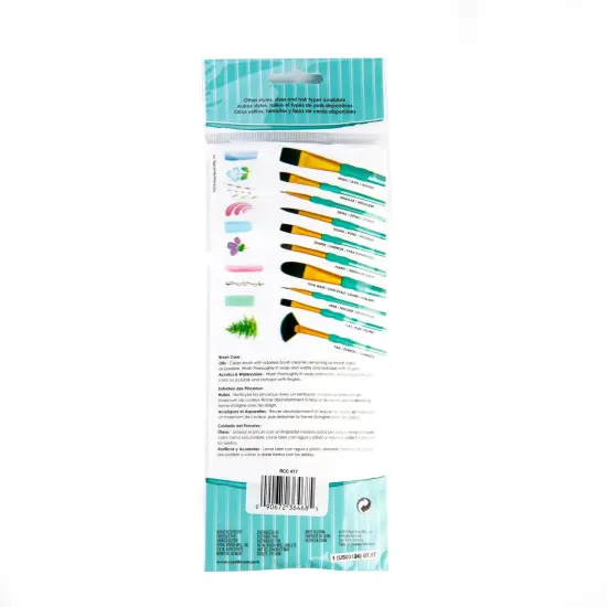 RCC 417 | Crafter's Choice&trade; 7pc Black Taklon Variety Brush Set {4}