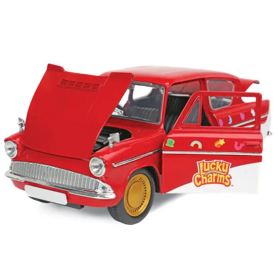 Collections Etc Lucky Charms 1959 Ford Anglia 1:24 Scale Die-Cast Model with Figurine {3}