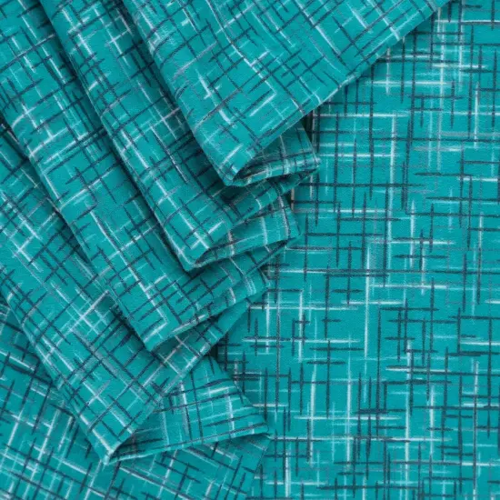 Mook Fabrics Linen Look Flannel Fabric [108 in. Wide] - By The Yard Tile Blue {1}