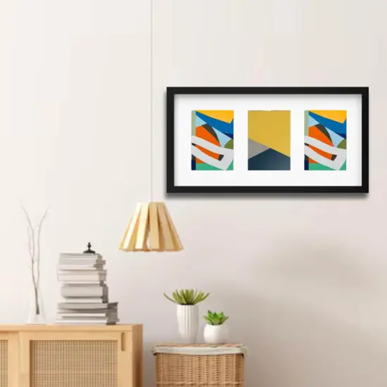 Black Frame for 3 Pictures, 21&frac34;x11" &ndash; Horizontal/Vertical, Easy No-Nail Hanging! {5}