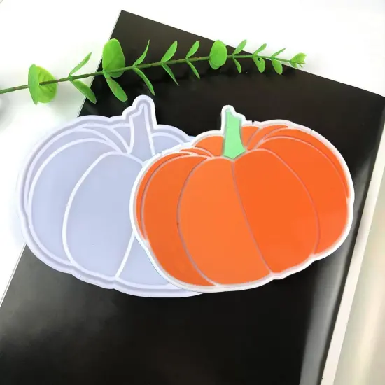 Pumpkin Coaster Mould, Silicone Coaster Mold for Resin Casting {4}