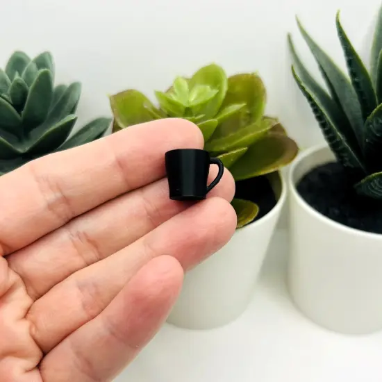 3D Black Coffee Cup Charms, 16x12mm {3}