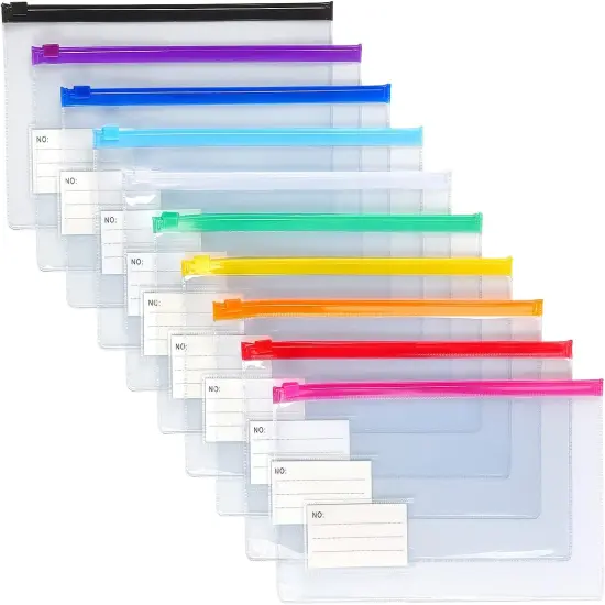 10 Pack Zipper Plastic Envelopes {2}