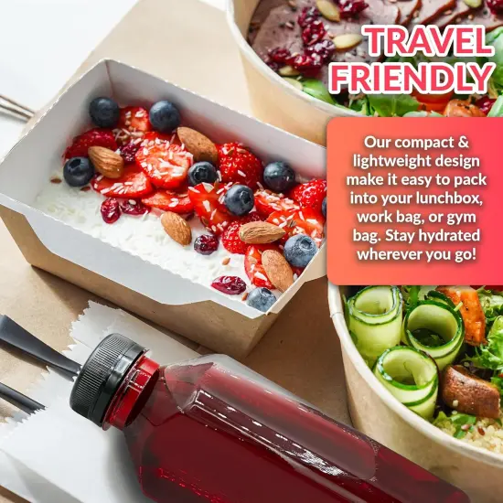 [12 Pack] [16 oz] Plastic Bottles with Caps {5}