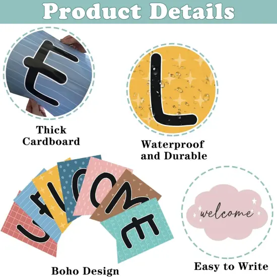 57pcs Boho Rainbow Welcome Banner Welcome Bulletin Board Set {2}